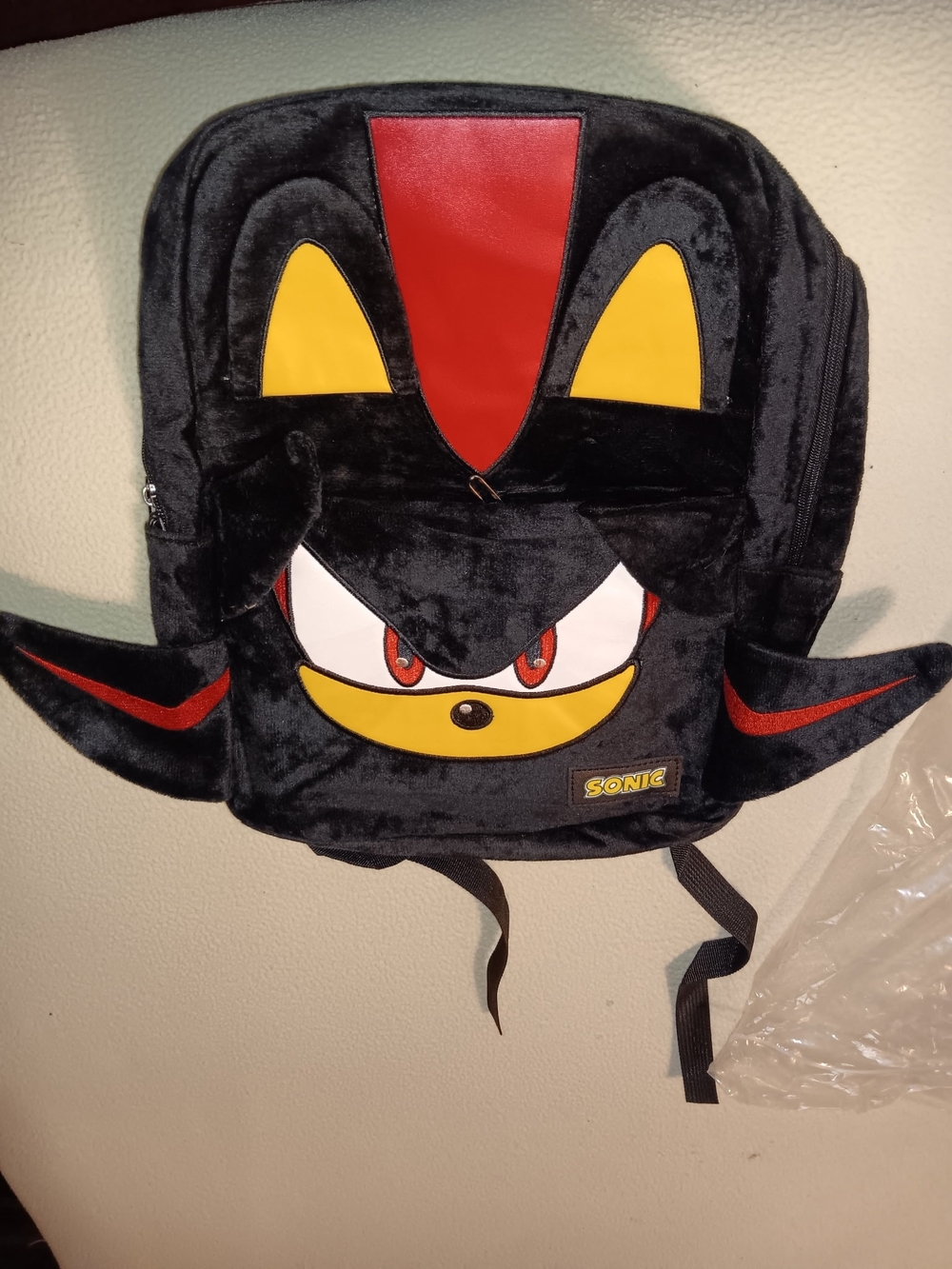 Shadow Plush Kids Costume Backpack - Black & Red